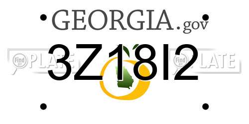 3Z18I2 Georgia License Plate