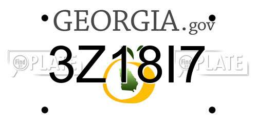 3Z18I7 Georgia License Plate