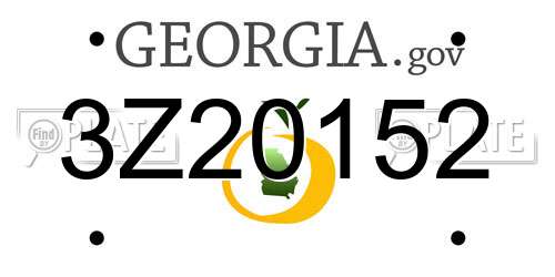 3Z20152 Georgia License Plate