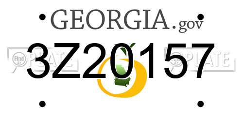 3Z20157 Georgia License Plate