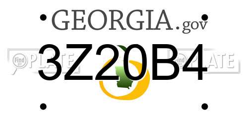 3Z20B4 Georgia License Plate