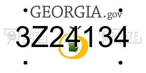 3Z24134 Georgia License Plate
