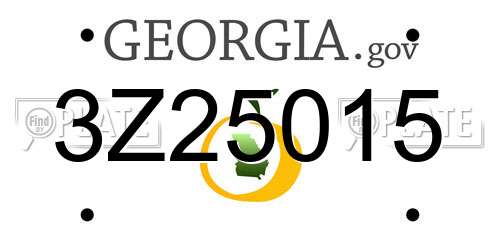 3Z25015 Georgia License Plate