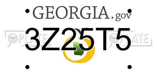 3Z25T5 Georgia License Plate