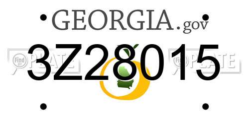 3Z28015 Georgia License Plate
