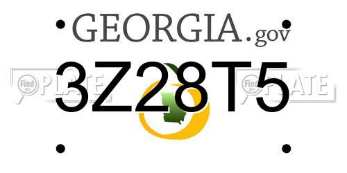 3Z28T5 Georgia License Plate