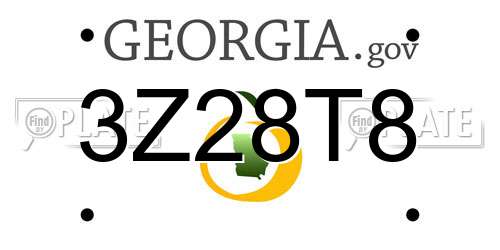 3Z28T8 Georgia License Plate