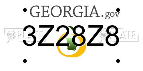 3Z28Z8 Georgia License Plate