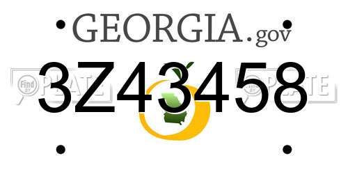 3Z43458 Georgia License Plate
