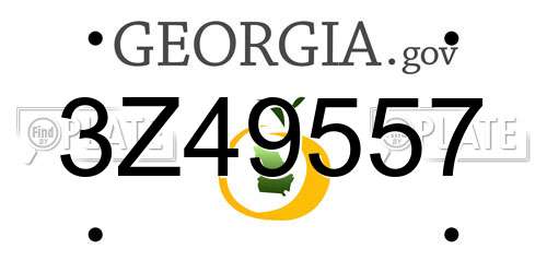 3Z49557 Georgia License Plate