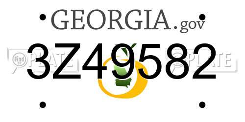 3Z49582 Georgia License Plate