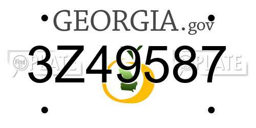 3Z49587 Georgia License Plate