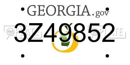 3Z49852 Georgia License Plate