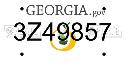 3Z49857 Georgia License Plate