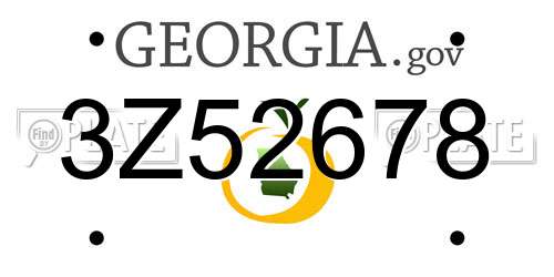 3Z52678 Georgia License Plate