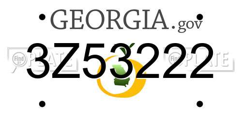 3Z53222 Georgia License Plate
