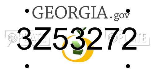 3Z53272 Georgia License Plate