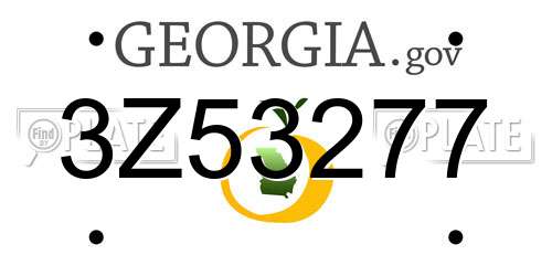 3Z53277 Georgia License Plate