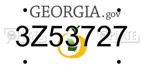 3Z53727 Georgia License Plate