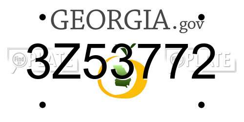 3Z53772 Georgia License Plate