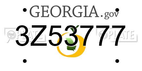 3Z53777 Georgia License Plate