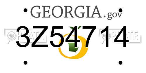3Z54714 Georgia License Plate