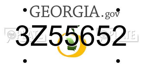 3Z55652 Georgia License Plate