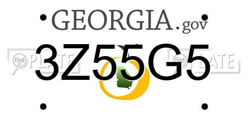 3Z55G5 Georgia License Plate