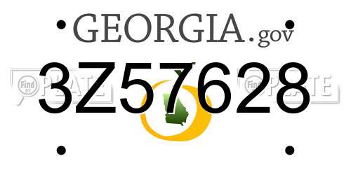 3Z57628 Georgia License Plate