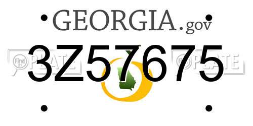 3Z57675 Georgia License Plate