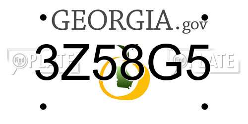 3Z58G5 Georgia License Plate