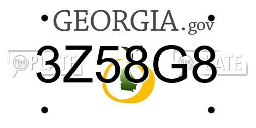 3Z58G8 Georgia License Plate