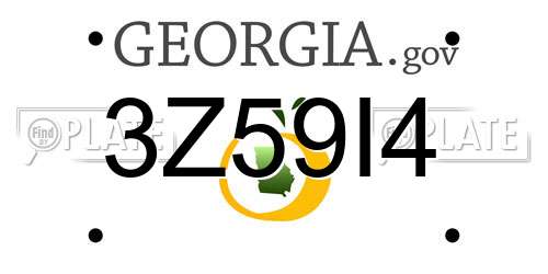 3Z59I4 Georgia License Plate
