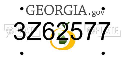 3Z62577 Georgia License Plate