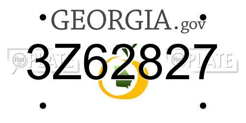 3Z62827 Georgia License Plate