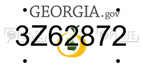 3Z62872 Georgia License Plate