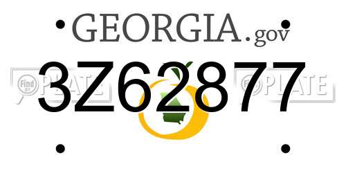 3Z62877 Georgia License Plate