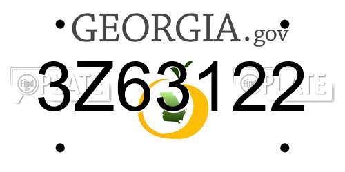 3Z63122 Georgia License Plate