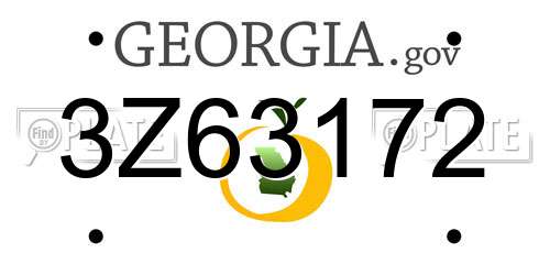 3Z63172 Georgia License Plate