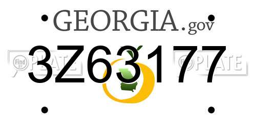 3Z63177 Georgia License Plate