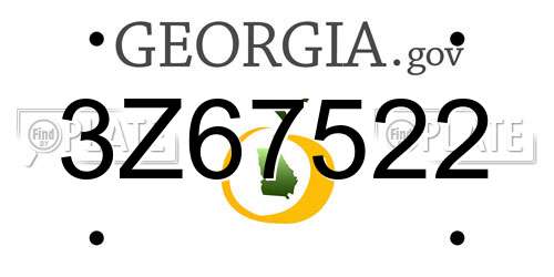 3Z67522 Georgia License Plate