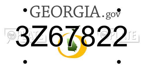 3Z67822 Georgia License Plate