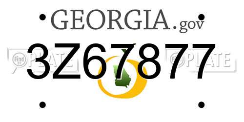 3Z67877 Georgia License Plate