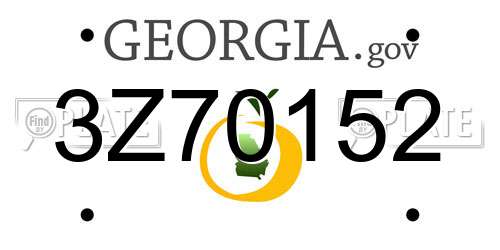 3Z70152 Georgia License Plate