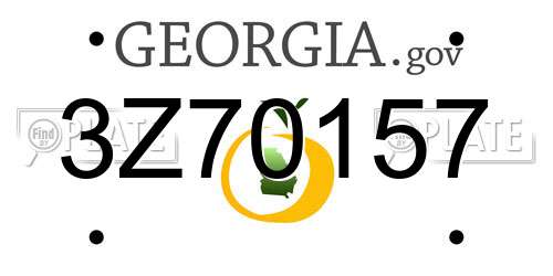 3Z70157 Georgia License Plate