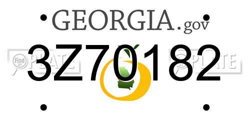 3Z70182 Georgia License Plate