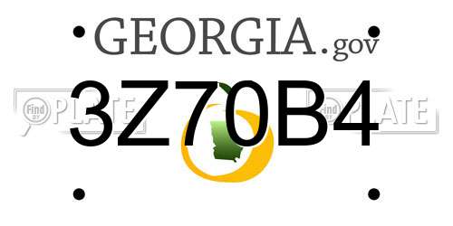 3Z70B4 Georgia License Plate