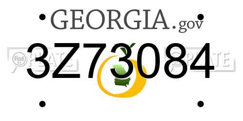 3Z73084 Georgia License Plate