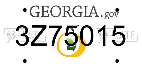 3Z75015 Georgia License Plate