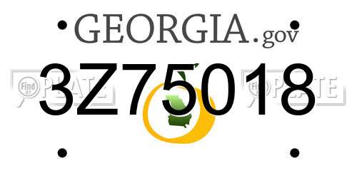 3Z75018 Georgia License Plate